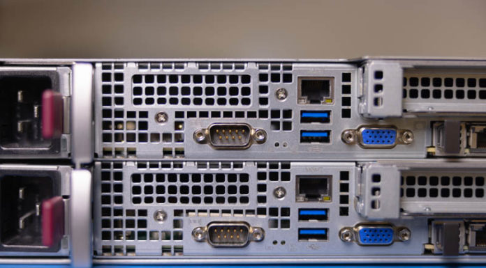 Hybrid 2U2N GPU Workstation-Server Platform Supermicro SYS-210GP-DNR Hands-on Supermicro SYS 210GP DNR Rear Standard IO