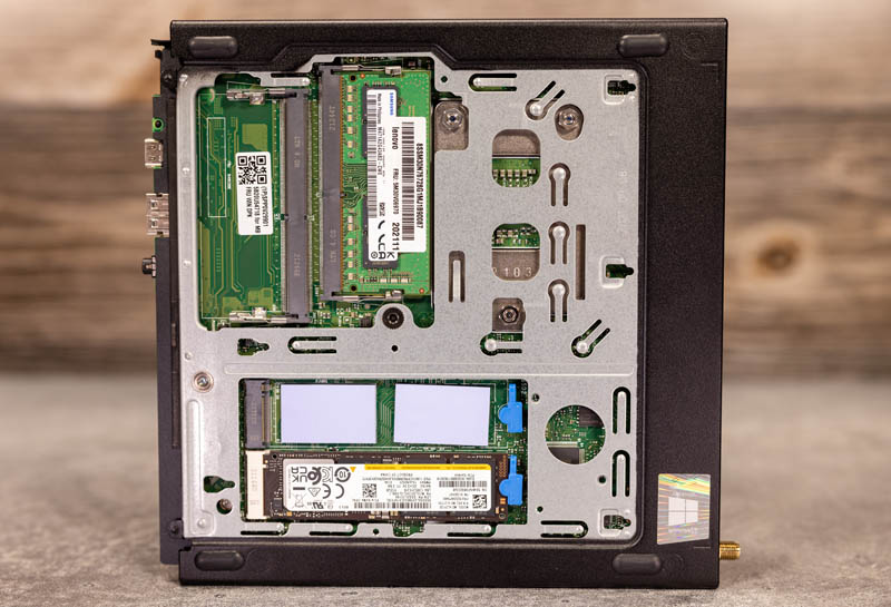 Lenovo ThinkCentre M90q Tiny Gen2 Underside Overview SODIMM Memory And SSD