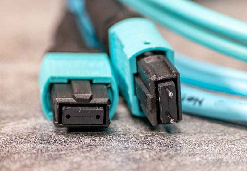 MPO MTP Male Female Connectors Face View