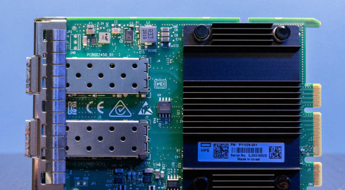 HPE 25GbE NVIDIA ConnectX-4 OCP NIC 3.0 Adapter Review HPE 25GbE MCX4621A OCP3 Adapter Top