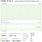KLEVV CRAS C720 1TB Post Cache Write Speed
