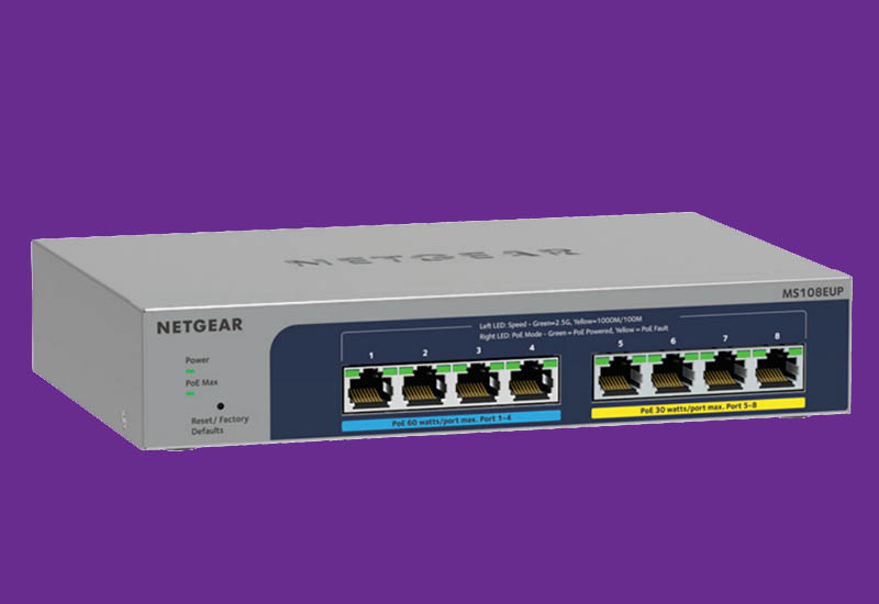 Netgear MS108EUP Silent 8-port Switch Brings 2.5GbE and 60W PoE