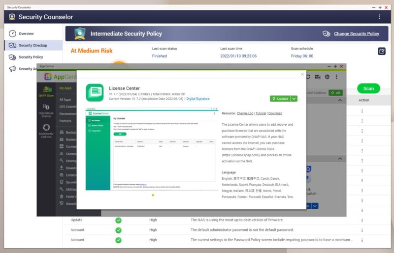 QNAP Upgrade License Center