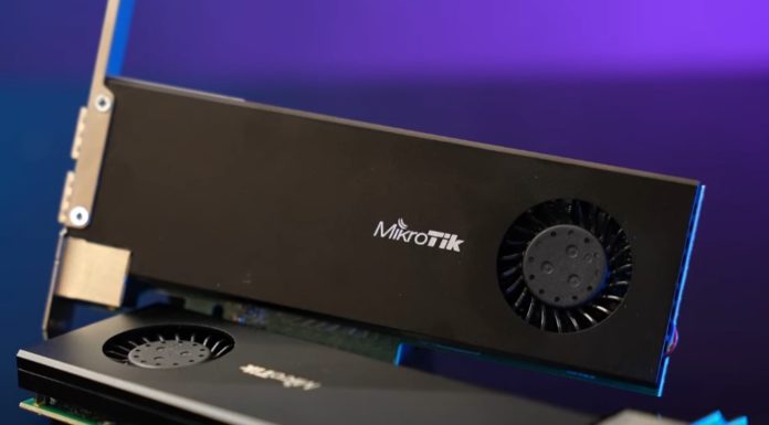 MikroTik CCR2004-1G-2XS-PCIe is a 2x SFP28 25GbE Router on a PCIe Card MikroTik CCR2004 1G 2XS PCIe Cover