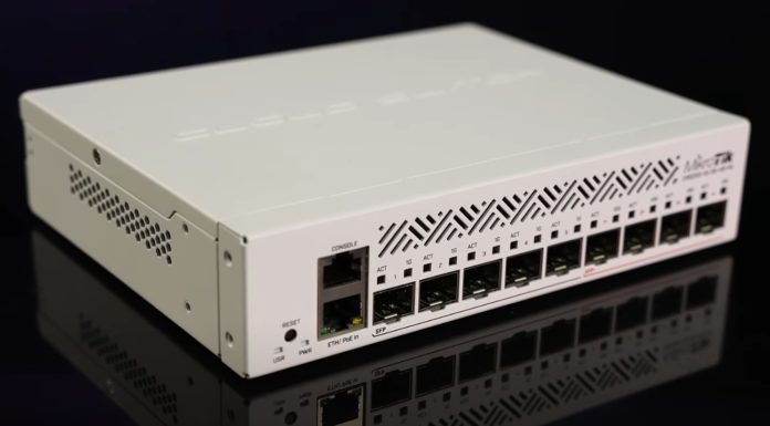 MikroTik CRS310-1G-5S-4S+IN Fiber Switch MikroTik CRS310 1G 5S 4S+IN Cover