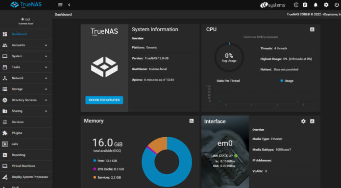 TrueNAS 12.0-U8 is Out TrueNAS Scale Date Targeted TrueNAS 12.0 U8 Dashboard