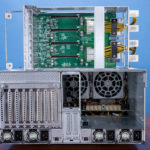 AIC JBOX J5010 02 Rear PCIe Sled Out And On Top