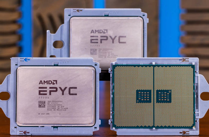 AMD EPYC 7773X Close Stack