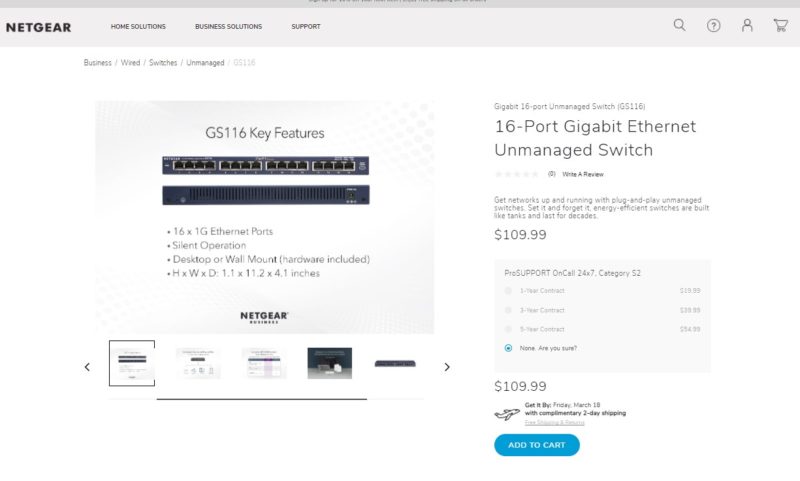 Netgear ProSafe GS116 Support
