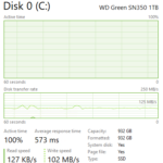 WD Green SN350 1TB Post Cache Write Speed
