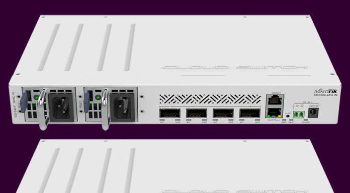 MikroTik CRS504-4XQ-IN A 4x 100GbE Switch at Under 45W MikroTik CRS504 4XQ IN Cover Purple