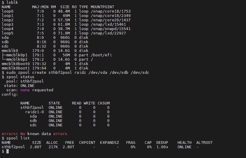 NVIDIA BlueField 2 DPU Create RAID Array RAIDZ