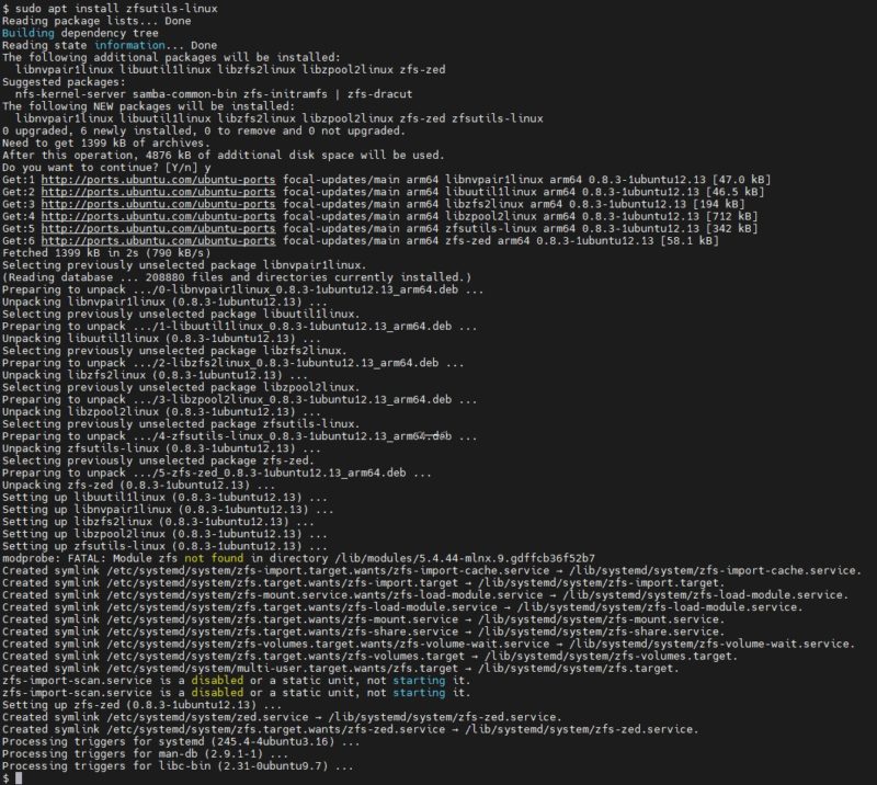 NVIDIA BlueField 2 DPU Install ZFS