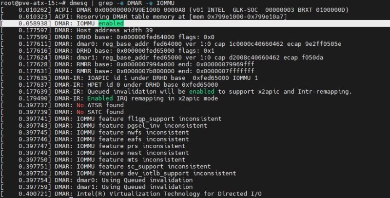 Proxmox VE IOMMU Enabled