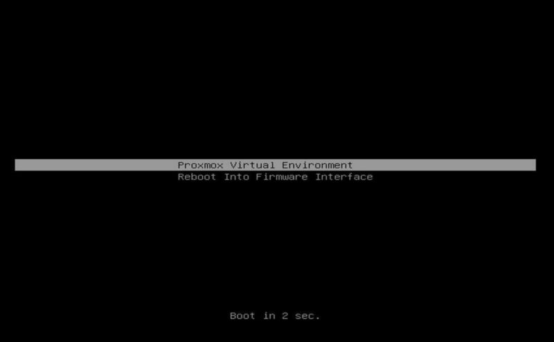 Proxmox VE Systemd Boot Menu