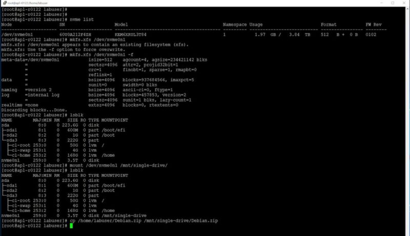 Setting Up A Kioxia EM6 Single Drive To Server