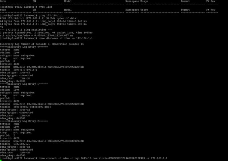 Setting Up A Kioxia EM6 Single Drive To Server NVMe List