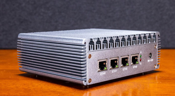 Fanless Intel J4125 4x i225 Virtualized Firewall Appliance Review Topton Intel J4125 4x I225 Firewall Appliance Angle