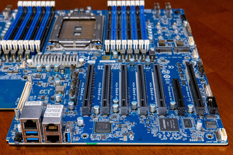 Gigabyte MZ32 AR0 AMD EPYC Motherboard PCIe Slots From Edge