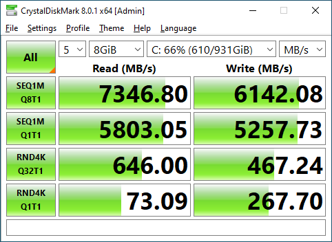 SK hynix Platinum P41 1TB CrystalDiskMark 8GB