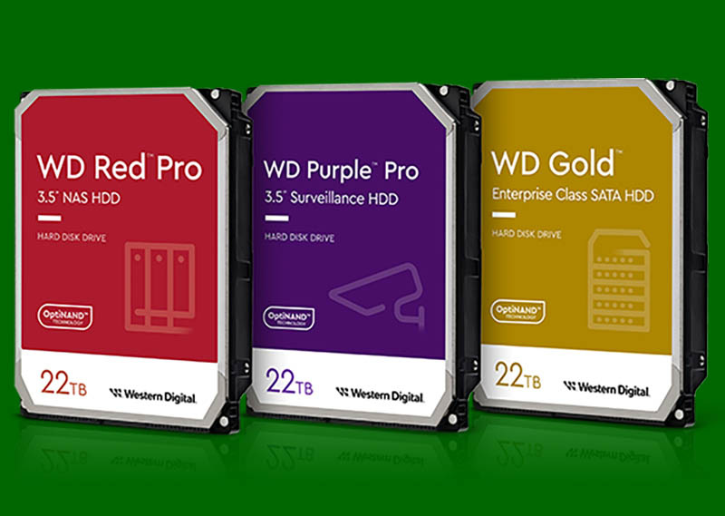 WD Red Pro 22TB Purple Pro 22TB And Gold 22TB