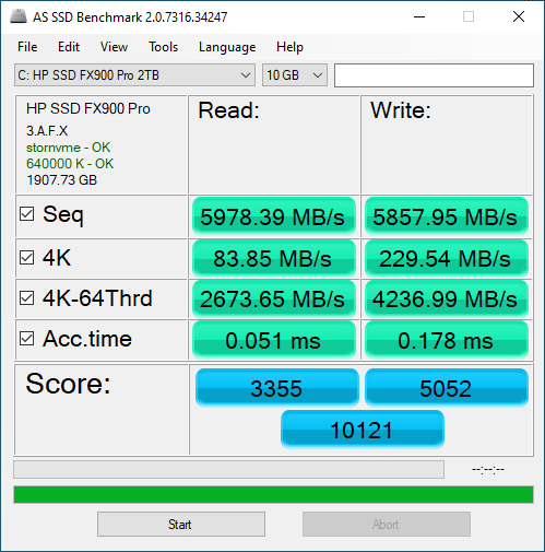 HP FX900 Pro 2TB ASSSD 10GB