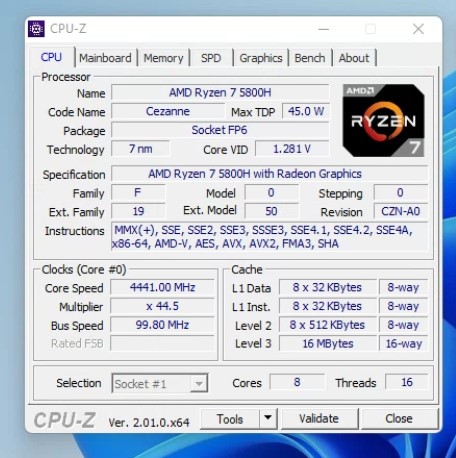 CHUWI RZBOX AMD Ryzen 7 5800H CPU Z