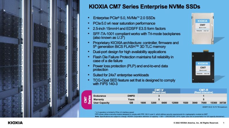 Kioxia CM7 Series Overview Slide