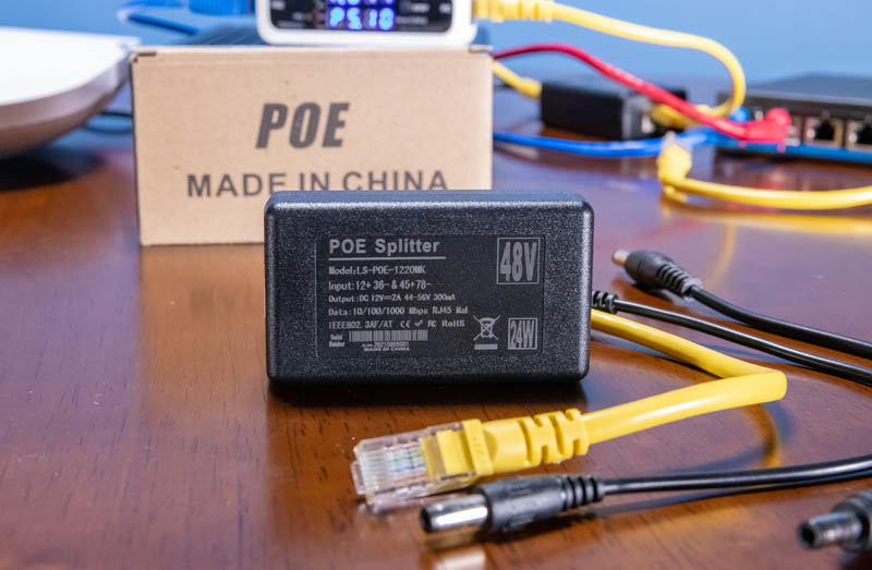 PoE Made In China PoE Splitter From Amazon Back Of Unit