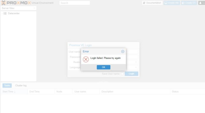 Fix Proxmox VE Login Failed Please Try Again on Failing Cluster Proxmox VE Login Failed Please Try Again