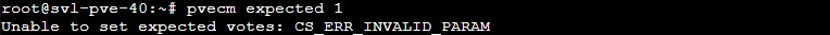 Proxmox VE Pvecm Expected 1 Did Not Work