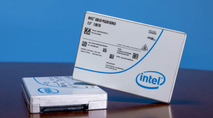 Solidigm D7-P5520 7.68TB PCIe Gen4 NVMe SSD Review on x86 Arm and Power9 Solidigm SSD D7 P5520 NVMe SSD 7.68TB Top Port Intel