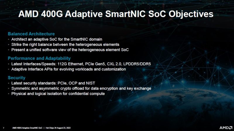 AMD 400G Adaptive SmartNIC Objectives