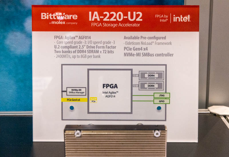 Bittware IA 220 U2 FPGA In U.2 At FMS 2022 Angle