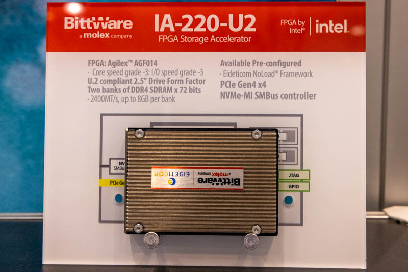Bittware IA 220 U2 FPGA In U.2 At FMS 2022 Upside Down