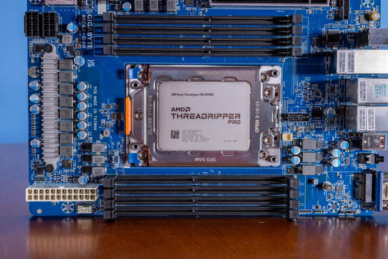 Gigabyte MC62 G40 CPU Socket With AMD Ryzen Threadripper Pro 5995WX Installed 1