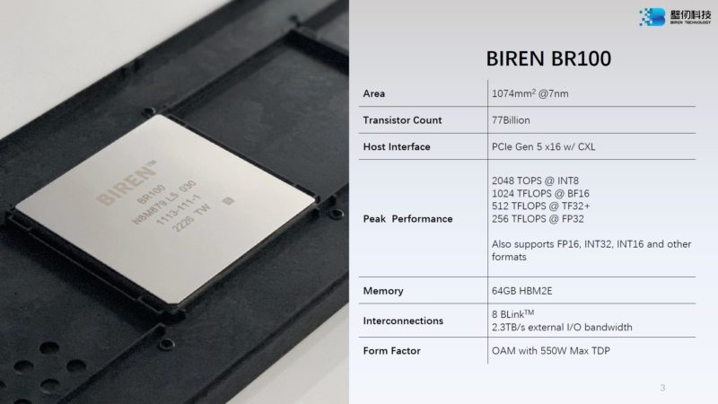 HC34 Biren BR100 GPU Overview