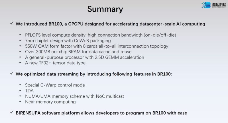 HC34 Biren BR100 GPU Summary