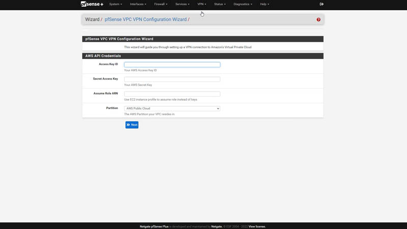 Netgate 4100 PfSense Plus AWS VPC VPN