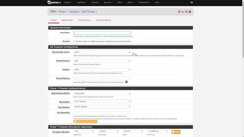 Netgate 4100 PfSense Plus IPsec VPN