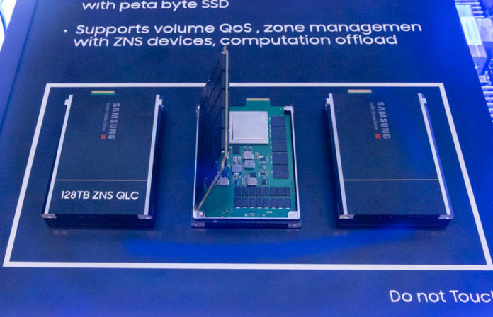 Samsung 128TB PB SSD At FMS 2022 Close
