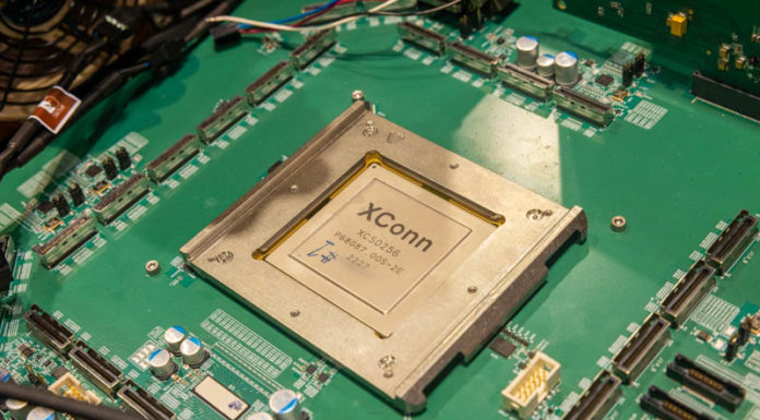 XConn XC50256 CXL 2.0 Switch Chip Linked and Running at FMS 2023 XConn SC50256 CXL 2.0 Switch Chip FMS 2022 1