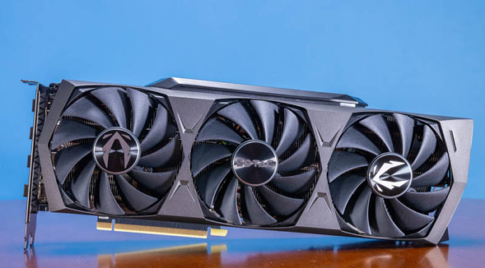 Zotac GeForce RTX 3090 Trinity OC 24GB versus Non-OC for NVDIA GPU Compute and AI Zotac NVIDIA GeForce RTX 3090 Trinity OC 24GB Front Fans