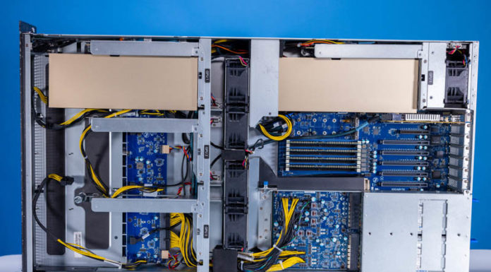 Presenting a Gigabyte Ampere Altra Max Arm Server with NVIDIA A100 at NVIDIA GTC Gigabyte G242 R32 Side View