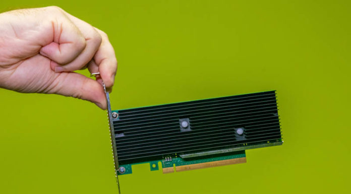 Intel QuickAssist in Ice Lake Servers What You Need to Know Intel QAT 8970 Card In Patricks Hands 2