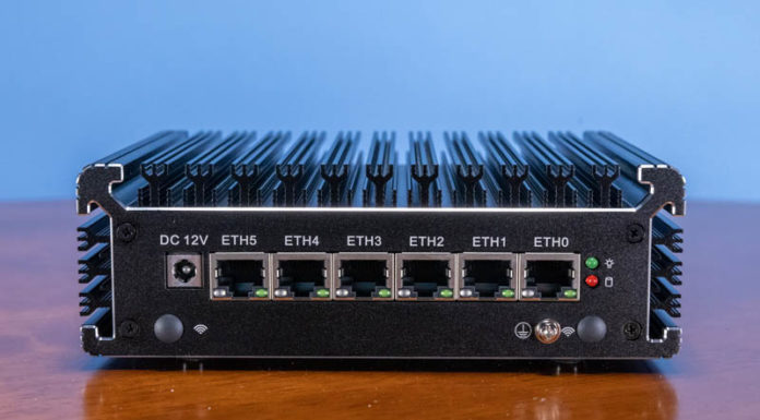 A 6x 2.5GbE Intel Pentium N6005 Fanless OPNsense pfSense Firewall Option Topton 6x 2.5GbE I225 N6005 Rear DC And 6x RJ45 1