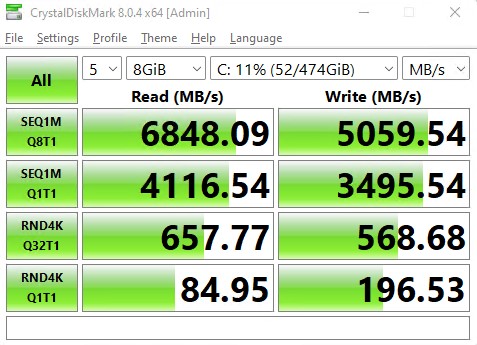 Dell OptiPlex 7000 Intel Core I7 12700 Windows 11 Samsung PM9A1 SSD CrystalDiskMark 8GB