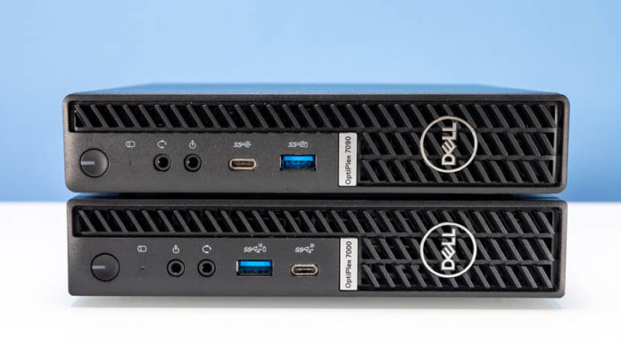 Dell OptiPlex 7000 Intel Alder Lake TinyMiniMicro PC Review Dell OptiPlex 7090 Micro Atop 7000 Micro Front