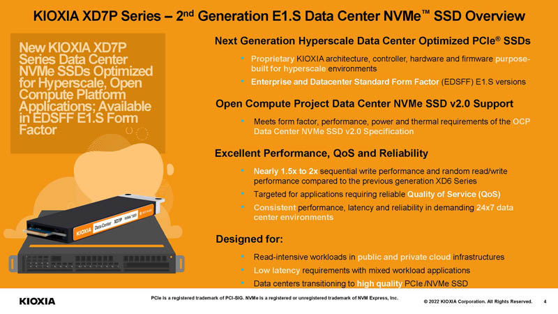 Kioxia XD7P SSD Overview