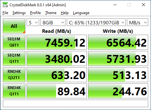 Lexar NM800 Pro 1TB CrystalDiskMark 8GB